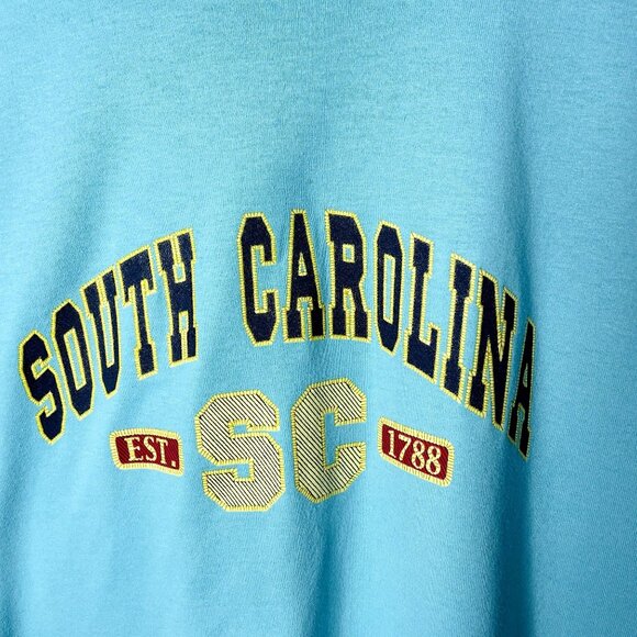 South Carolina Graphic Tee Turquoise XL Heavyweight Blend EST Crewneck u - Picture 3 of 6